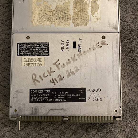 Narco Com 120 TSO VHF Transceiver - Not Tested - Picture 11 of 11